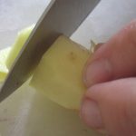 Chopping ginger